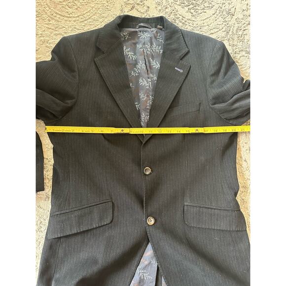 Ted Baker Cotton Blend Purple Label Black Striped Sport Coat Sz. 4/Large/40 - Picture 11 of 15